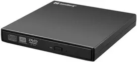 Sandberg USB DVD Drive USB Mini DVD Burner, Juodas,