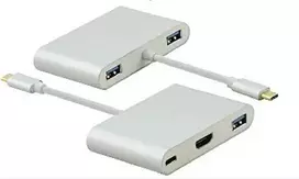 „helos“ stotelė, USB 3.1 C tipo kištukas / 3xUSB / HDMI / C tipo kištukas, PREMIUM 4K, sidabrinis