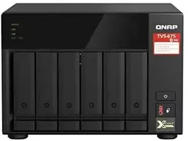 Serveris QNAP TVS-675 NAS bokštas ZhaoXin KaiXian KX-6000 KX-U6580 8GB DDR4 0 TB QuTS Hero Juodas