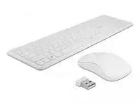 Klaviatūra Delock USB klaviatūros ir pelės rinkinys 2,4 GHz belaidė balta