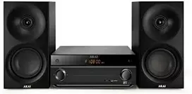 Muzikinis centras AKAI AM-301B sistema 40W (2x20W) CD MP3 BT USB FM 40 išankstinių stočių AUX RCA, juodas