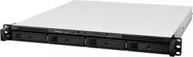Serveris „SYNOLOGY RS822RP+“ 4 lizdų NAS, montuojamas ant stovo, AMD Ryzen V1500B, 4 branduolių, 2,2 GHz, 2GB DDR4 ECC SODIMM, 2 x USB 3.2 RJ-45, 4 x 1GbE