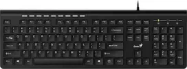 Klaviatūra ir pelė Genius Slimstar 230, JAV klaviatūra, multimedija, plonas vielos tipas (USB), juoda