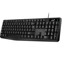 Klaviatūra ir pelė Genius KB-117, JAV klaviatūra, klasikinis, vandeniui atsparus vielos tipas (USB), juoda, ne