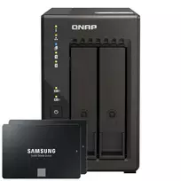 Serveris QNAP TS-253E-8G 2TB 870 EVO SSD Bundle NAS inkl. 2x 1TB 870 EVO 2.5 col. SATA SSD