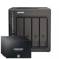 Serveris QNAP TS-453E-8G 4TB 870 EVO SSD rinkinys NAS įsk. 4x 1TB 870 EVO 2.5 col. SATA SSD