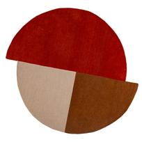 Rankų darbo raudonos plytų spalvos iš vilnos apvalios formos kilimas ø 150 cm Mia Segment – Flair Rugs