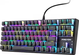 PREYON Raudona Blitz Claw TKL laidinė mechaninė klaviatūra (US, Gateron Raudona)