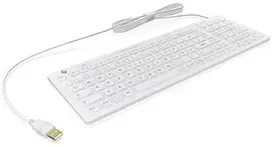 Klaviatūra „KeySonic Industrie-TAS“, silikoninis, IP68, baltas, KSK-6031INEL-WH(DE)