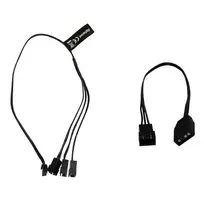 „Alphacool“ skaitmeninis RGB LED Y kabelis, 3 krypčių, su JST jungtimi, juodas, 30 cm