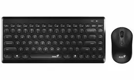 Genius LuxeMate Q8000 komplektas belaidė klaviatūra CZ/SK, juoda su myszą optyczną bezprzewodową, 4x AAA, klasyczna, apvalus kla