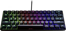SureFire KingPin M1 klaviatūra 60%, žaidimams, RGB su laidu (USB) US, juoda do gry, mechaninė