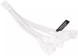 „Alphacool“ Y skirstytuvas, 4 kontaktų į 4 x 4 kontaktų PWM, 15 cm, baltas