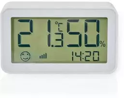 Oro drėkintuvas Nedis ZBSC30WT, Baltas, Patalpų higrometras, Patalpų termometras, Higrometras, Termometras, Higrometras, Termometras, Plastikinis, 0 - 95%