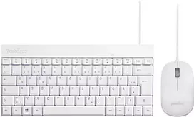 Klaviatūra ir pelė Perixx Perixx PERIDUO-212 DE, mini USB klaviatūra and pelė set, baltas