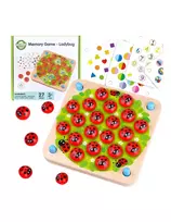 WOOPIE GREEN Memory Wooden Educational Memory Game Ladybug Puzzle