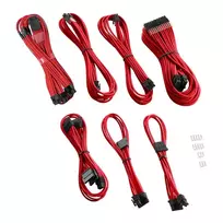CableMod C-Series PRO ModMesh 12VHPWR Cable Kit for Corsair RM, RMi, RMx (Juodas Label) – raudonos spalvos