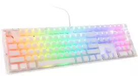 Ducky One 3 Aura Baltas žaidimų klaviatūra, RGB LED – MX-Mėlyna US išdėstymas