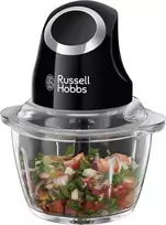 Ecost prekė po grąžinimo Russell Hobbs Mini Electric Chopper [Glass Jar incl. Storage Lid] Matt Blac (Atnaujinta)