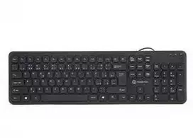 Powerton LIFE SLIM Klaviatūra su laidu (USB) CZ/SK, juoda