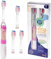 Šepetėlis SEAGO ultragarsinis dantų šepetėlis vaikams, rožinis, 1xAAA 1.5V (nepridedamas), 3 galvutės, SG-977 Rožinė