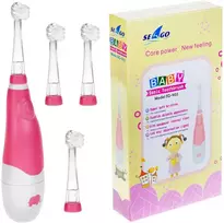 Šepetėlis SEAGO ultragarsinis dantų šepetėlis vaikams, rožinis, 1xAAA 1.5V (nepridedamas), 4 galvutės, SG-902 Rožinė