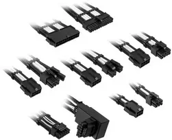 Kolink Core Pro Braided Cable Extension Kit 12V-2×6 Type 1 – Jet Juodas/Brilliant Baltas