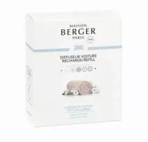 Drėkintuvas „Maison Berger Paris“ automobilio difuzoriaus papildymas. Grynos medvilnės „Cotton Care“ ss (automobilio difuzoriaus papildymas / papildymas), 2 vnt.