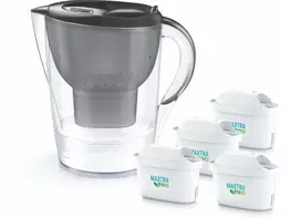 „Brita Marella“ vandens filtruojantis ąsotis su 4 „MaxtraPro PP“ filtrų kasetėmis (2,4 l; grafito spalvos)