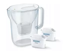 Filtruojantis ąsotis „Brita Style Essential“ su 2 „MaxtraPro PP“ filtrų kasetėmis (2,4 l; baltas)