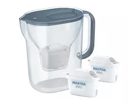 Filtravimo ąsotis „Brita Style Essential“ su 2 „MaxtraPro PP“ filtrų kasetėmis (2,4 l; tamsiai mėlynos spalvos)