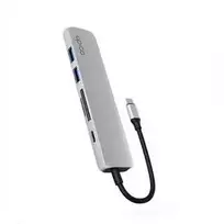 Epico 6in1 Aliuminio Hub 8K with USB-C connector - sidabrinis