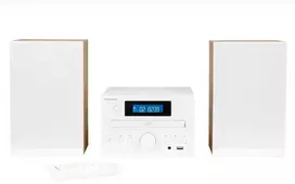 Muzikinis centras Thomson Micro garso sistema BT, radijas FM/CD/MP3/USB, medžio apdaila, balta.