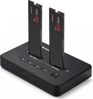 Qoltec Stacja dokująca dysków SSD M.2 NVMe| PCIe | USB-C | 20Gb/s | DUAL 2 x 8TB | klonowanie offline