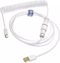 Klaviatūra Ducky Coiled Cable susuktas klaviatūros laidas – Baltas Edition