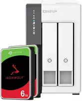 Serveris QNAP TS-216G 12TB Seagate IronWolf NAS rinkinys NAS, įskaitant 2x 6TB Seagate IronWolf 3,5 colio SATA kietąjį diską