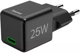 Hama supermini 25W PD/QC 1x USB-C juoda