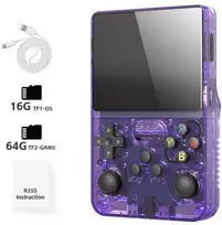 „Data Frog R36S Retro“ delninė vaizdo žaidimų konsolė „Linux“ sistema 3,5 colio IPS ekranas R35S Plus nešiojamas kišeninis vaizdo grotuvas