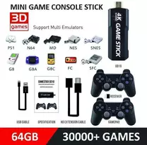 4K Ultra vaizdo žaidimų konsolė, skirta PS1 / SEGA / SNES / MAME Retro TV žaidimų konsolė 64GB 10000 žaidimų vaizdo žaidimų lazda M8 / X2(GD10 64G)