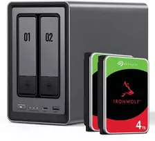 Serveris UGREEN DXP2800 8TB Seagate IronWolf NAS rinkinys NAS su 2 x 4TB Seagate IronWolf 3,5 colio SATA kietaisiais diskais