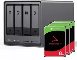 Serveris UGREEN DXP4800 Plus 32TB Seagate IronWolf NAS paketas su 4x 8TB Seagate IronWolf 3,5 colio SATA kietuoju disku