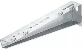 OBO Bettermann Šviesos laikiklis su iškyšomis, 210 mm ilgio, OBO grotelių loveliui, įskaitant varžtų komplektą M10 x 25, galvaniškai cinkuotas.