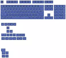 Klaviatūra Glorious GPBT Basics Keycaps, ANSI išdėstymas US, PBT, Dye-Sub – Mana Mėlyna
