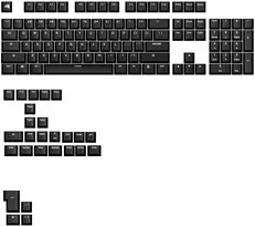 Klaviatūra Glorious GPBT Basics Keycaps, ANSI išdėstymas US, PBT, Dye-Sub – Classic Juodas
