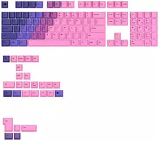 Klaviatūra Glorious GPBT Gradient Keycaps, ANSI išdėstymas US, PBT, Dye-Sub – Nebula