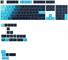Klaviatūra Glorious GPBT Gradient Keycaps, ANSI išdėstymas US, PBT, Dye-Sub – Celestial Ice