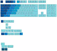 Klaviatūra Glorious GPBT Gradient Keycaps, ANSI išdėstymas US, PBT, Dye-Sub – Ocean