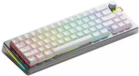 Glorious GMMK 3 Pro HE belaidė 65 % Custom žaidimų klaviatūra – Pre-Built, ANSI US išdėstymas, Fox HE Switches, sidabro spalvos