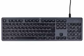 Klaviatūra Hama CK-400 su laidu 100% (full-size) su pašvietimu juoda-pilka