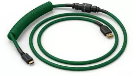 Klaviatūra Glorious GMMK Coiled Cable susuktas klaviatūros laidas Forest Žalias, USB-C į USB-A – žalios ir juodos spalvos